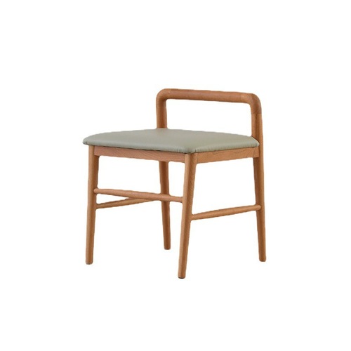 Nordic low stool vanity stool modern minimalist soft cushion Japanese small stool bedroom solid cherry wood vanity stool