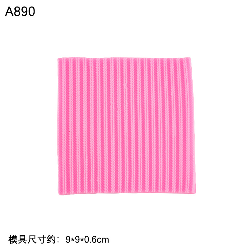 Molde de impresión patrón tejido silicona fondant arcilla molde DIY pastel hecho a mano hornear aromaterapia accesorios yeso