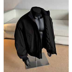 Stand Collar Cotton Jacket Men's 2024 Autumn and Winter New American Workwear Cotton Jacket Casual Warm Baseball Collar Jacket Thickened Jacket