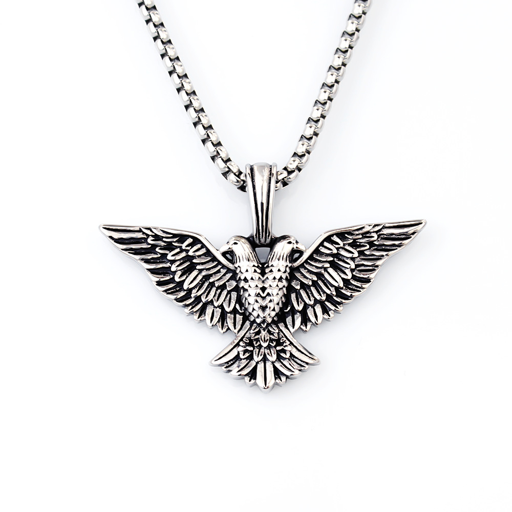 Collier pendentif ailes d'ange gothique en acier inoxydable_voghion.com