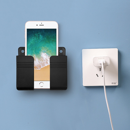 Phone Charging Base Stand Wall Mount Adhesive Remote Control Holder Storage Box No Drill Wall Mount Organizer