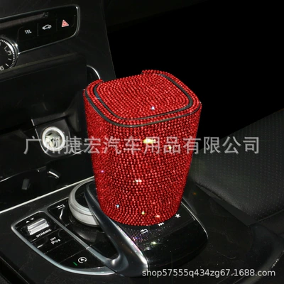 Flame-Retardant Covered Multi-Functional Crystal Popular – Car ashtray - ashtray-red-diamond