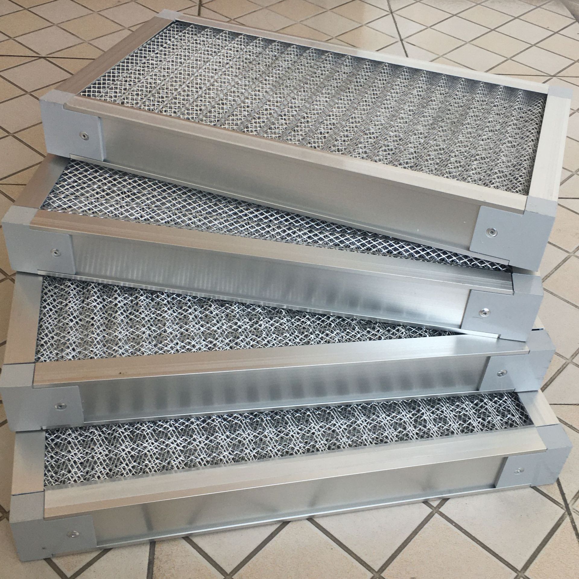 多层波纹铝网过滤网 G4铝质菱形全金属过滤器 可水洗金属过滤网