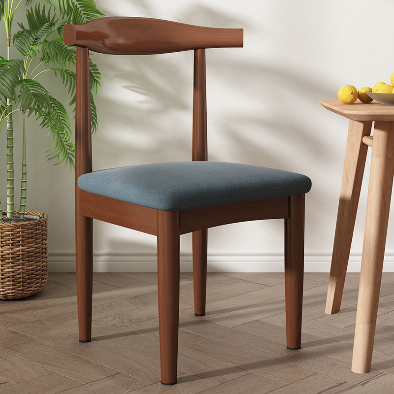 황화 배 다크 블루 직물 쿠션 혼 의자 [소설]