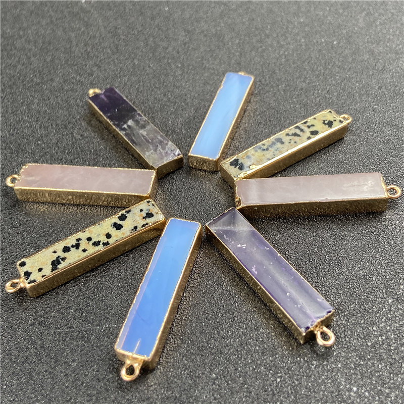 5g Weight Pendant Necklace Classification Polishing Design White, Purple Color Retro Rectangle Faceted Gemstone Wholesale Diy Material 3
