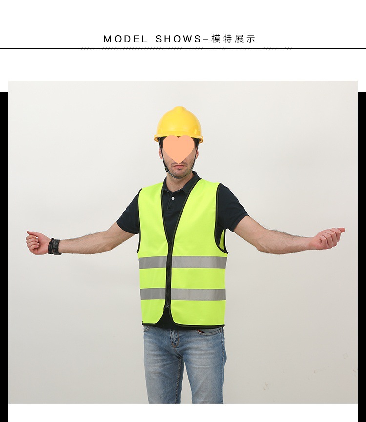 chaleco reflectante chaleco reflectante chaqueta chaqueta fluorescente de tráfico de luz nocturna chaqueta de seguridad conductor sanitario con cremallera