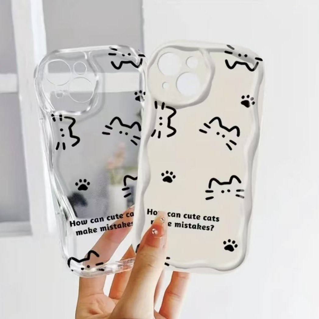 Gatito simple europeo y americano para iPhone 15promax funda para teléfono móvil Apple 16 anti-caída 14pro Japón y Corea 13/12