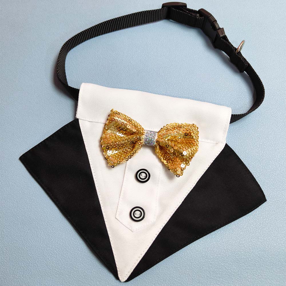 Tanpopo transfronteriza nuevo estilo británico traje de boda perro saliva toalla boda triángulo toalla mascota bufanda