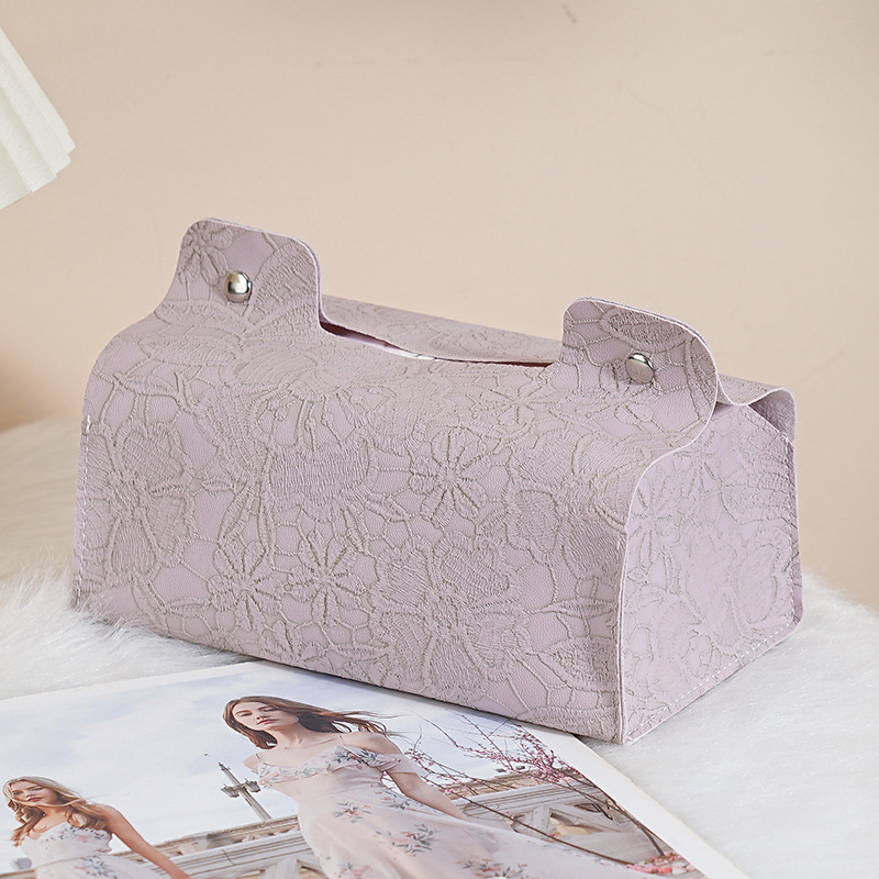 Caja de toallitas impresas, caja de extracción de alta calidad, cuero, bolsa de toallitas, escritorio de la sala de estar, caja de extracción de servillas creativas