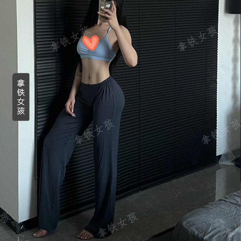 Cross-Border Drapey Fitness Zipper Pants, Extremely Comfortable Yoga Pilates Sports Trousers, Pure Desire Small Waist Straight Legs