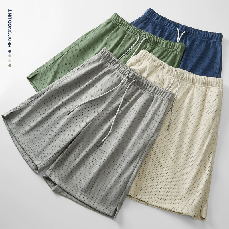 Penguo Men American ретро сетка дышащие шорты потеет досуг свободные спортивные баскетбольные укороченные брюки для мужчин оптом