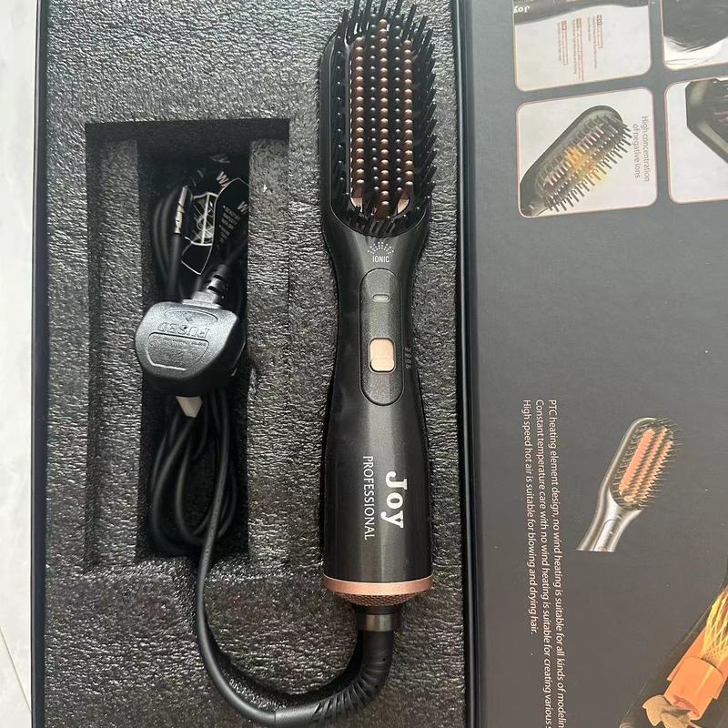 国境を越えた新型電動三合一ヘアドライヤー熱風櫛美容ヘアドライヤー櫛ヘアアイロン|undefined