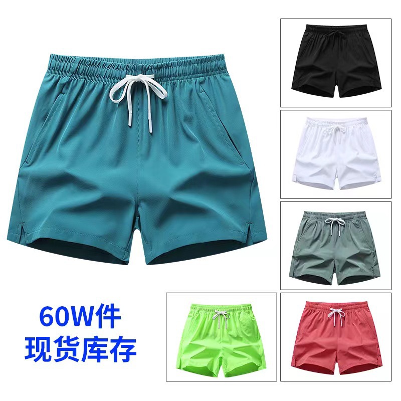 Comercio exterior transfronterizo, seda de hielo, pantalones cortos de secado rápido, pantalones finos sueltos de tres puntos, pantalones deportivos de pareja de marca de moda, al aire libre