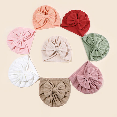 New style export trade infant and toddler jacquard hat bow head scarf hat baby India hat girl princess hat export trade source 