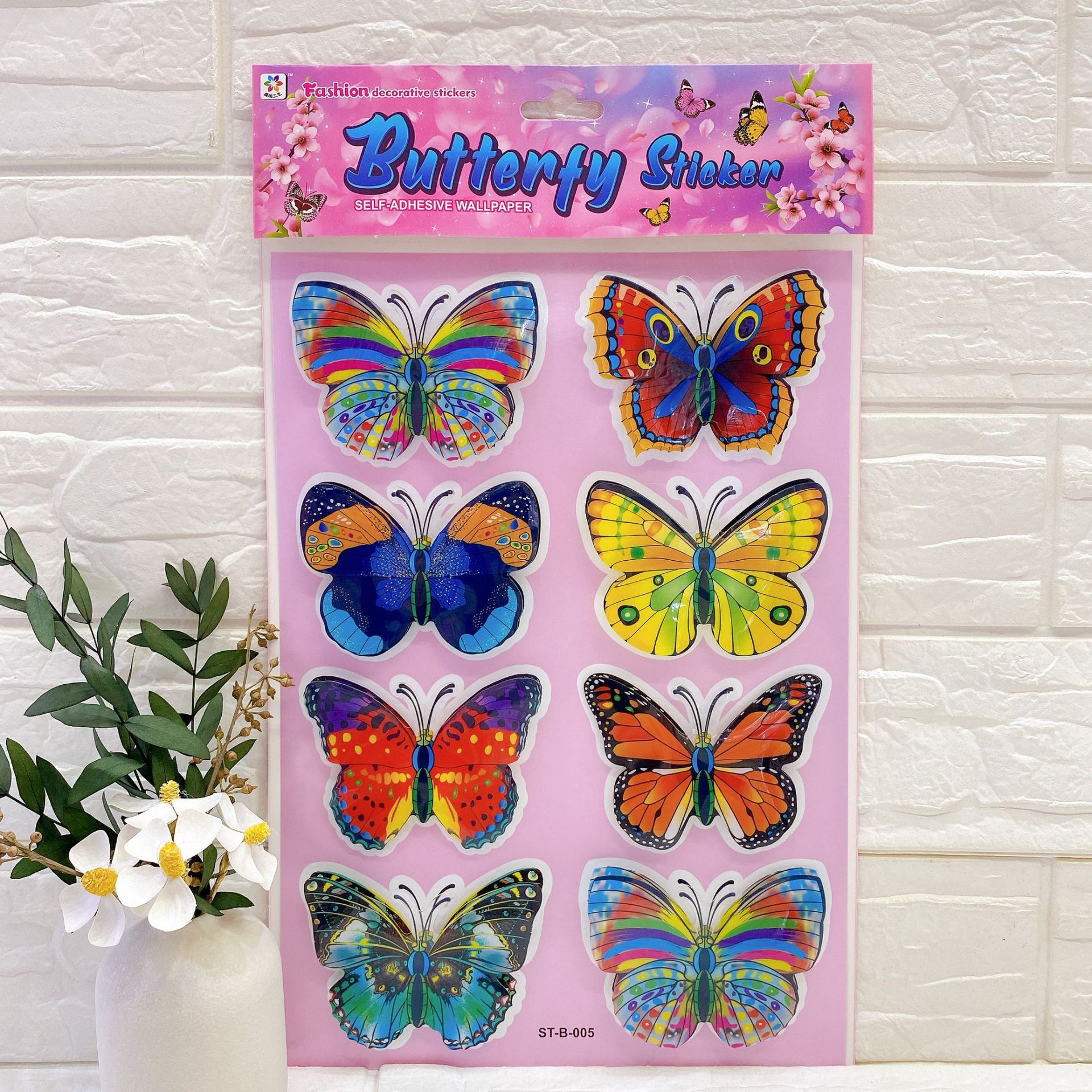 8 PVC mariposa serie capa por capa tridimensional pegatinas decorativas de pared mariposa sala de estar decoraciones de la pared dormitorio pegatinas