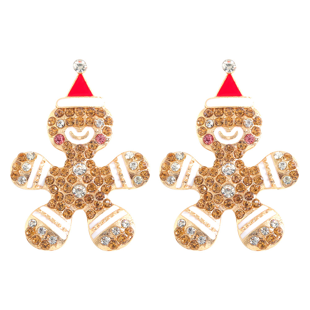 Christmas Festival Cartoon Character Earrings Alloy Diamond Shiny Earrings Fashionable Female Fashion Earrings Personal Accessories display picture 11