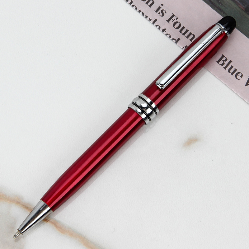 Bolígrafo giratorio aceitoso de metal 1,0, exportación de alta gama, publicidad, regalo de oficina, impresión y grabado de logotipo, bolígrafo personalizado de negocios