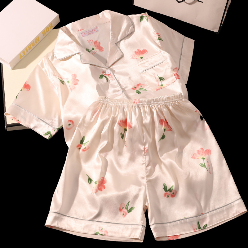 아이스 실크/모란꽃 [반팔반바지]