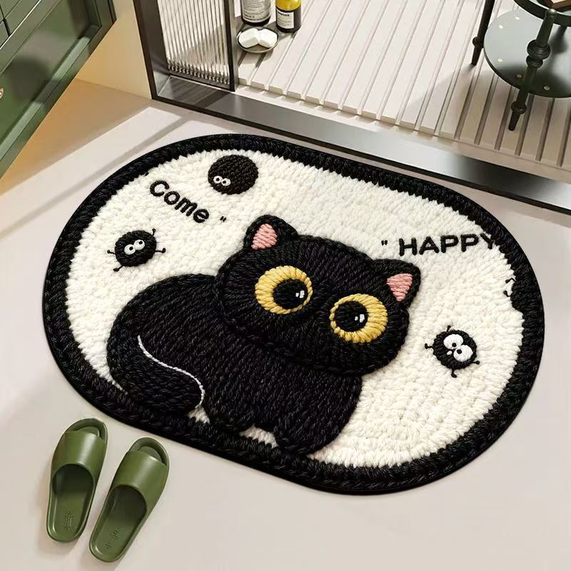 Bathroom Floor Mat Diatom Absorbent Mat Bathroom Door Non-Slip Quick-Drying Foot Mat Toilet Bedroom Bathroom Carpet
