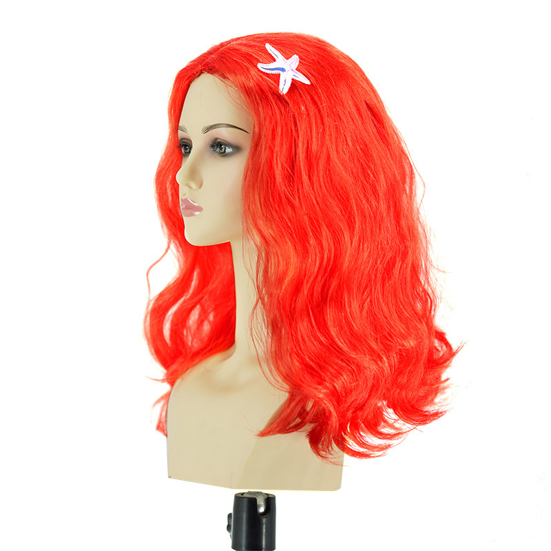 Amazon Cross-Border European and American Little Mermaid Wig Ariel Princess Wig Red Long Curly Hair Starfish Wig Amazon Cross-Border European and American Little Mermaid Wig Ariel Princess Wig Red Long Curly Hair Starfish Wig