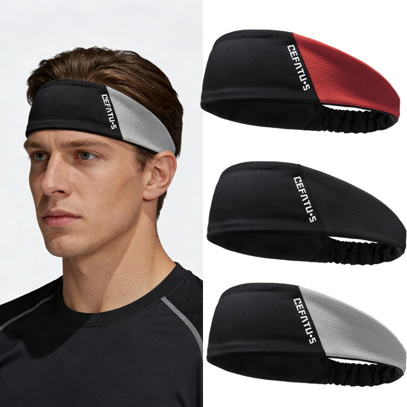 Sports Headband for Running, Yoga, Fitness, Sweat-Absorbing and Anti-Sweat Hairband for Men and Women, Quick-Drying, Breathable, Non-Slip, Widened Forehead Protection
