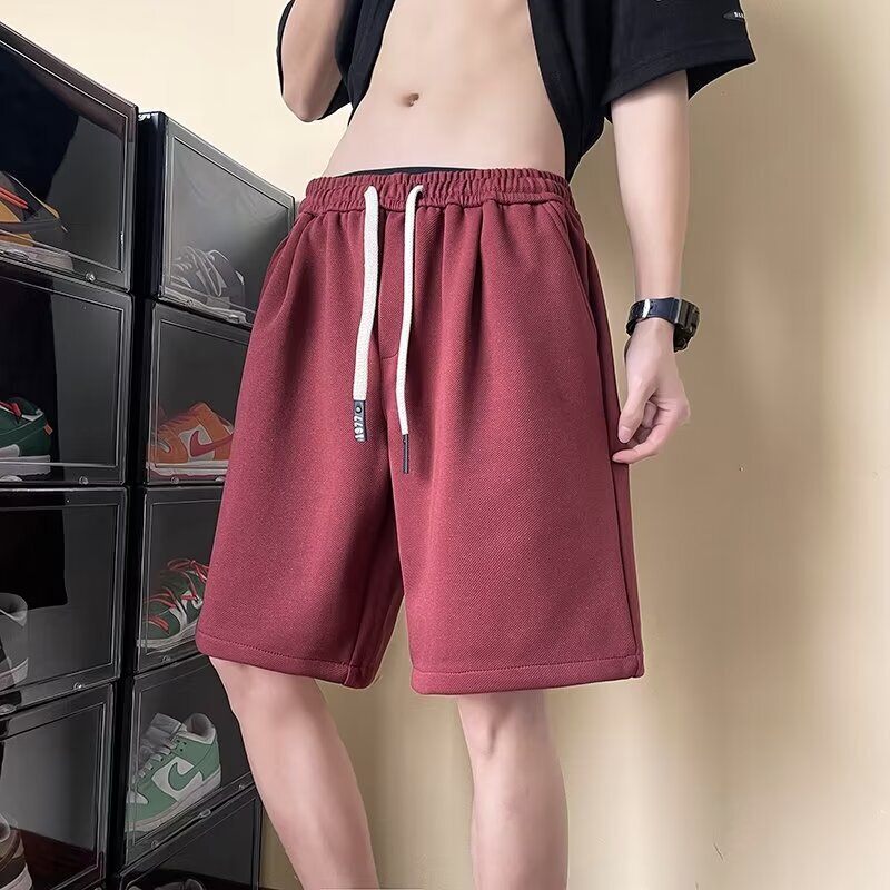 Japanese style simple all-match shorts men's summer thin running basketball pants plus size Middle pants loose fashion brand shorts
