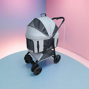 Pet cat dog stroller dog cat Teddy baby stroller out small pet car dog car lightweight foldable