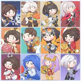 324张王者荣耀Q版贴纸爆款二次元游戏周边创意装饰贴画diy手账本