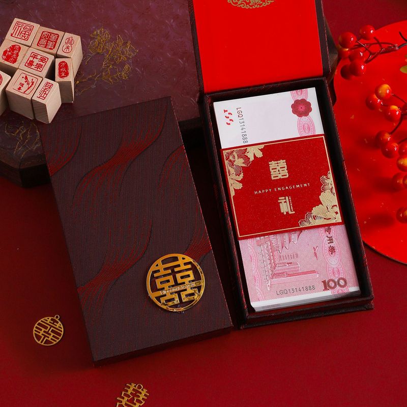 2025新款中式结婚红包随礼利是封份子钱改口高级感婚礼万元竖款红|undefined