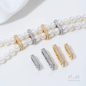 Color-preserving 14K gold double-row three-row bead peanut drill ring spacer diy string pearl bracelet necklace jewelry accessories