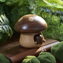 木色木艺蘑菇音乐盒创意八音盒木质桌面摆件送男朋友女朋友礼物