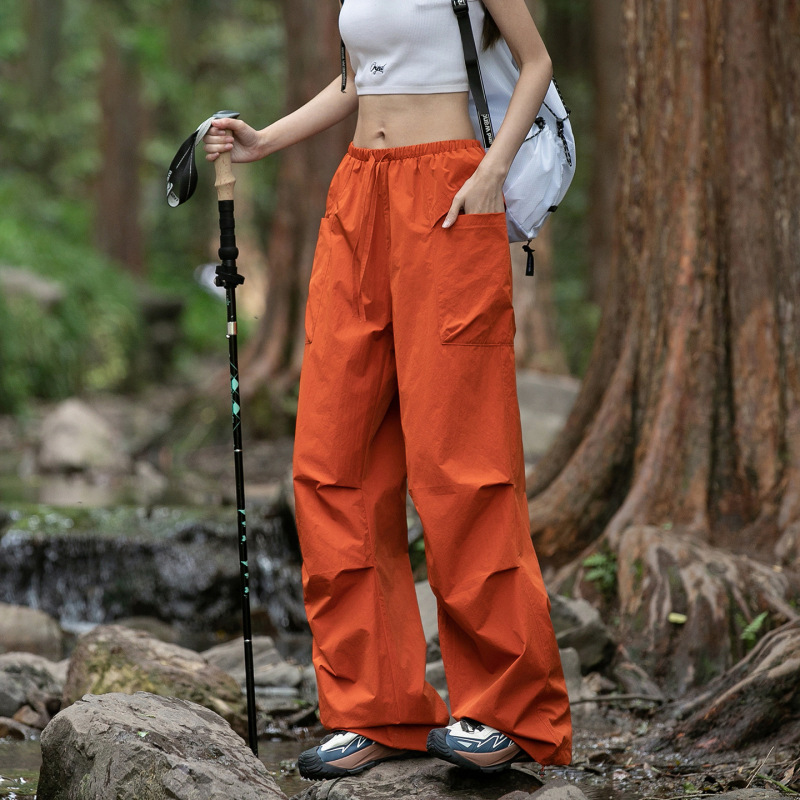 啄木鸟速干冲锋裤女款夏季薄户外山系防晒伞兵登山裤运动工装裤子|undefined