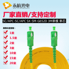 厂家批发广电级SC/APC-SC/APC-SM-3.0mm光纤跳线单模单芯尾纤跳线