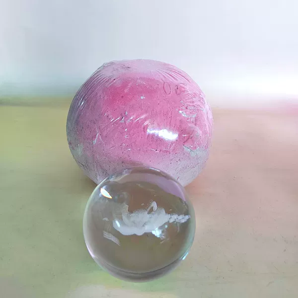Special on-site crystal ball (gypsum slightly imperfections)
