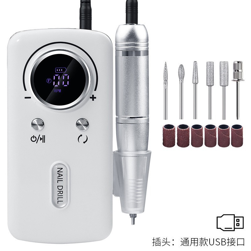 Nueva máquina de pulir uñas transfronteriza eliminación de uñas pulido piel muerta amoladora de uñas profesional pluma recargable máquina de pulir al por mayor