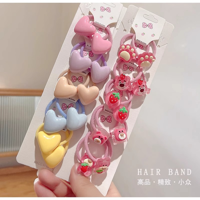 Wine Red Children's Hair Ties That Don'T Damage Hair, Girls' Hair Bands, Baby Hair Ties, Small Rubber Bands, Cute Cartoon Hair Ropes, Girls' Hair Accessories