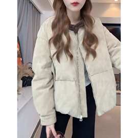 设计感时尚百搭棉服外套女2026冬季新款休闲风加绒加厚女外套