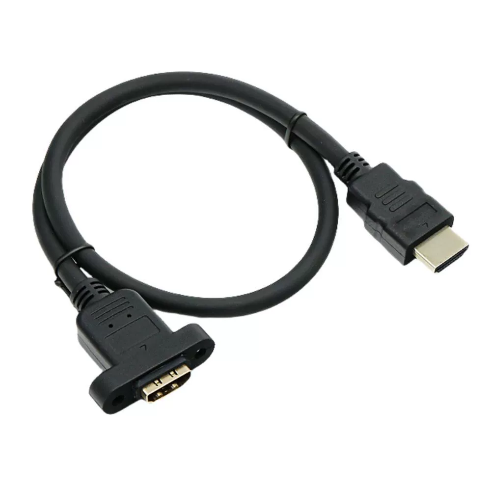 HDMI удлинитель (MKD) HDMI 2.0/1.4, 4K@60Гц, женский разъем с ушками, крепление винтовое