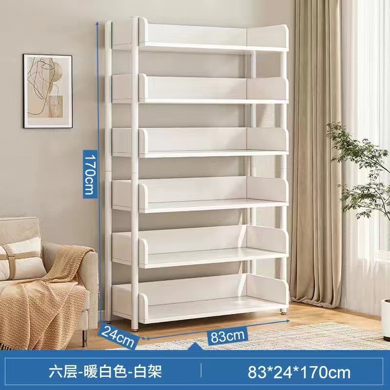 Estante de libros simple de hierro forjado doméstico de almacenamiento de suelo estante de exhibición estante de almacenamiento estante de estante de almacenamiento estante de biblioteca para estudiantes