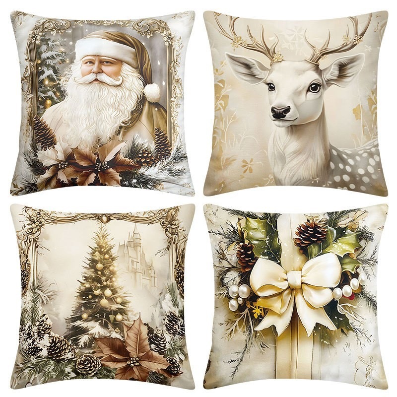 Navidad almohada cubierta de decoración para el hogar almohada de la sala de estar sofá cojín cubierta de dormitorio almohada de cabeza fábrica al por mayor