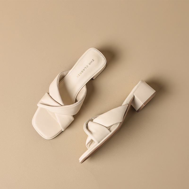 Dép sandal nữ quai chữ V phong cách Pháp thanh lịch, thoáng khí — KY25 Hạnh