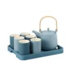 6 cups+pot+tray-smog blue