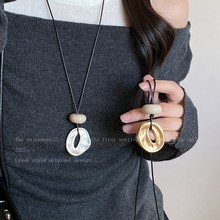韩国ins简约几何不规则吊坠长款项链女小众设计时尚气质百搭配饰
