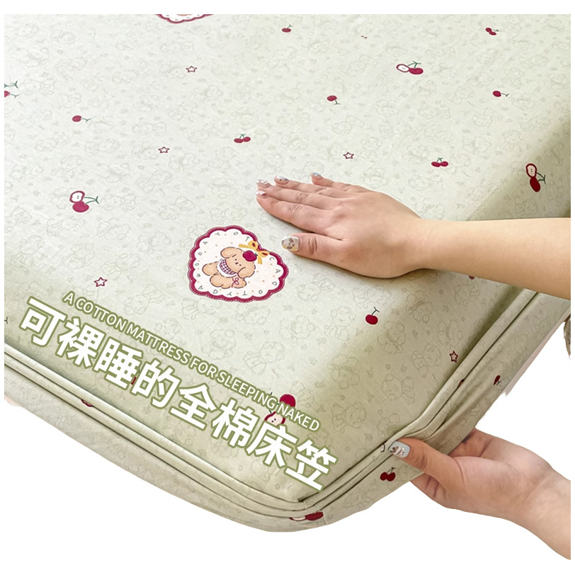 2025 nueva cama de algodón 100 cubierta de cama de algodón puro cubierta de colchón de dibujos animados cubierta de cama para niños cama individual 2