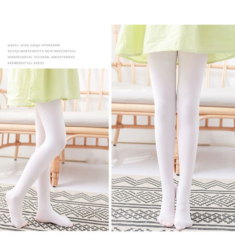 Girls' dance socks, spring and autumn style, thin children's leggings, white, suitable for performance and examination, summer trendy.