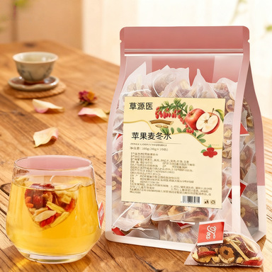 Apple Ophiopurus Astragalus Jujube Hawthorn Herbal Tea Mai Dong Huang Qi Tea 100g Individual Packets overview