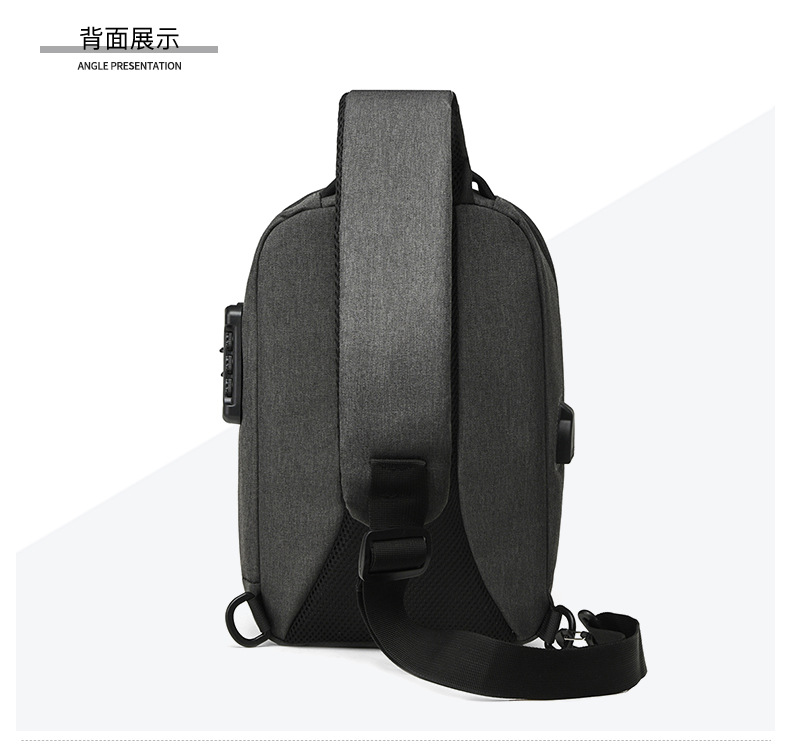 New cross-border chest bag for men, high-end cycling, large-capacity casual chest bag, single-shoulder men's crossbody bag, anti-theft shoulder bag undefined
