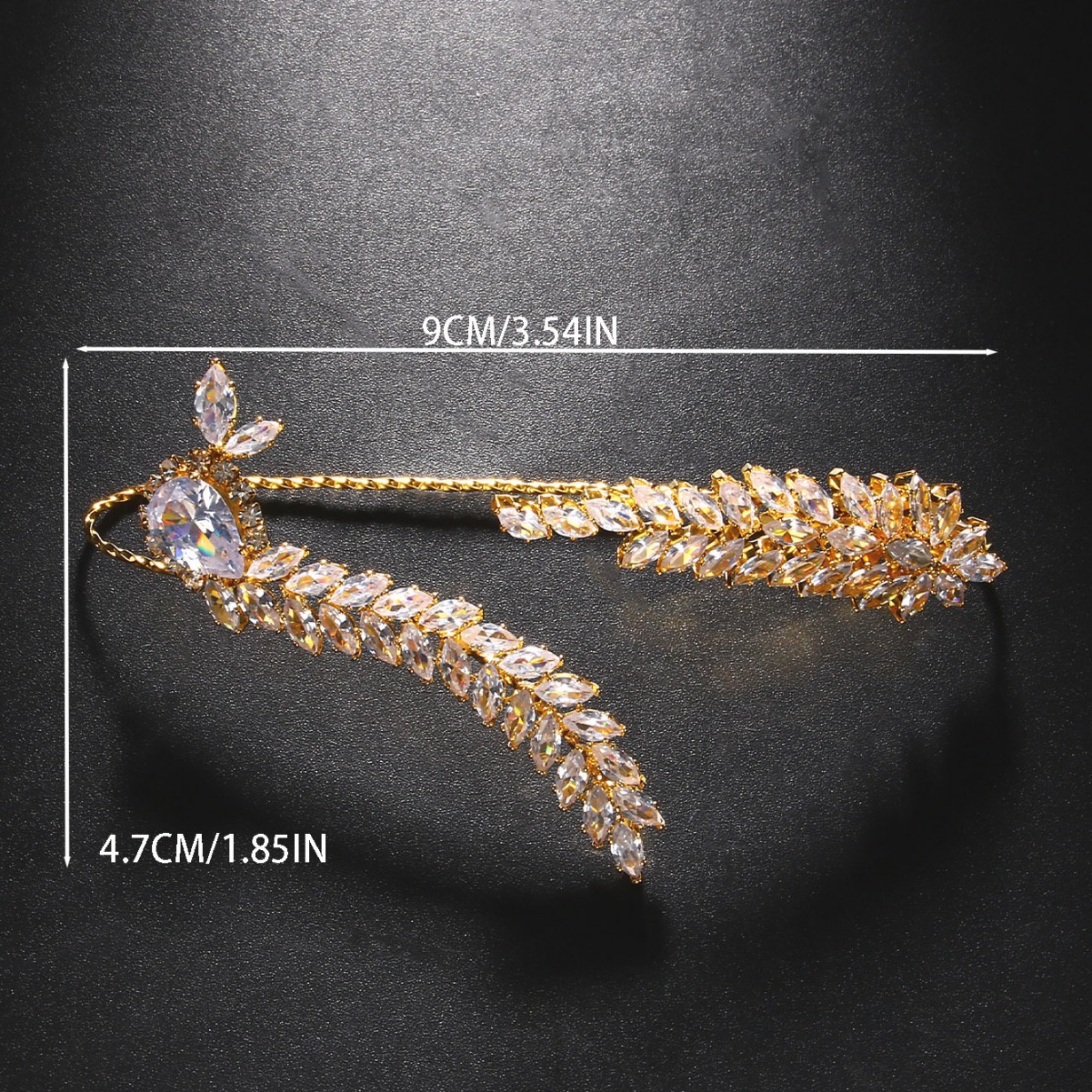 Cross-border personalizado diamante circón pulsera abierta de lujo hoja de nuevo cadena de la pulsera de las mujeres pulsera