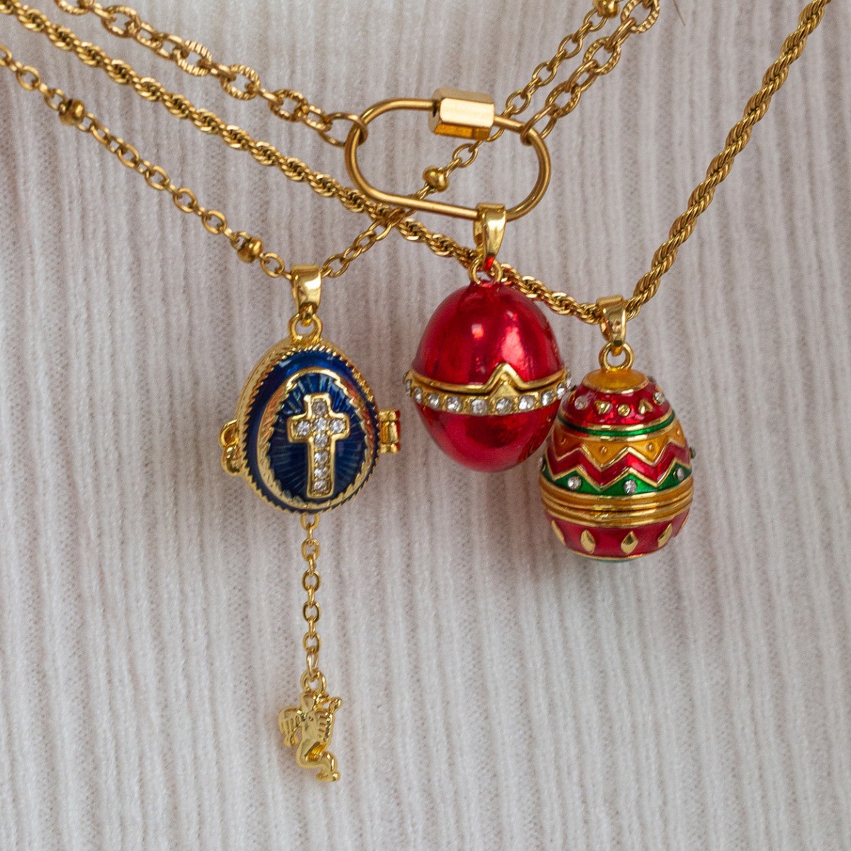 Colorful Easter Egg Pendant Necklace For Festive Occasions_voghion.com