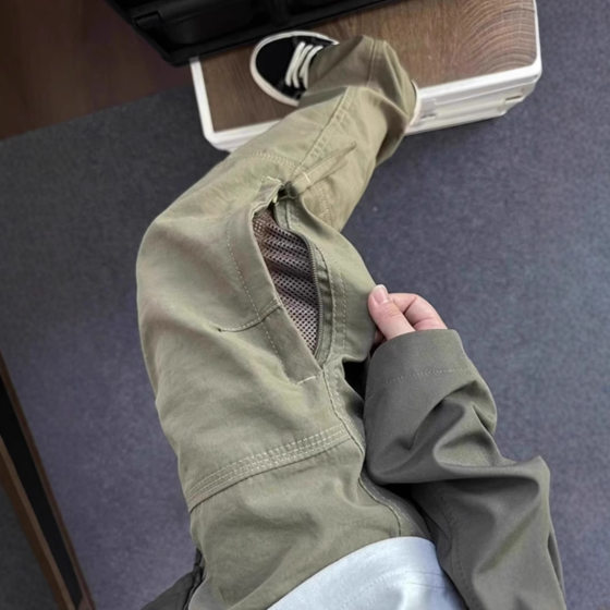 American-style Functional Paratrooper Pants Men's Spring and Summer 2025 Waterproof Outdoor Quick-drying Crane Pants Side Zipper Mountaineering Pants